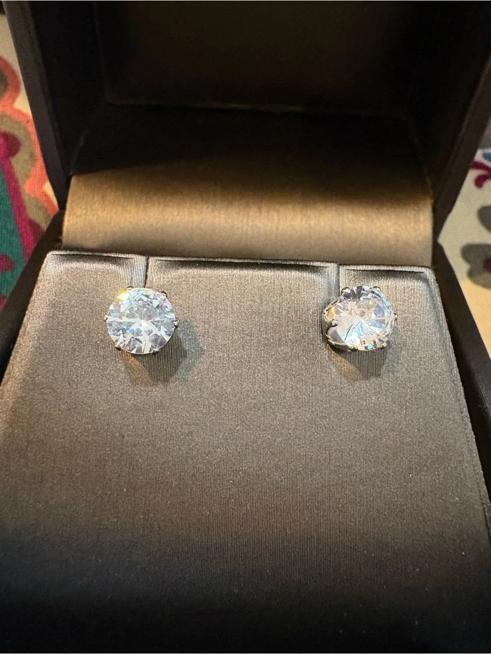 Classic Clear Cubic Zirconia Earrings- Silver Setting